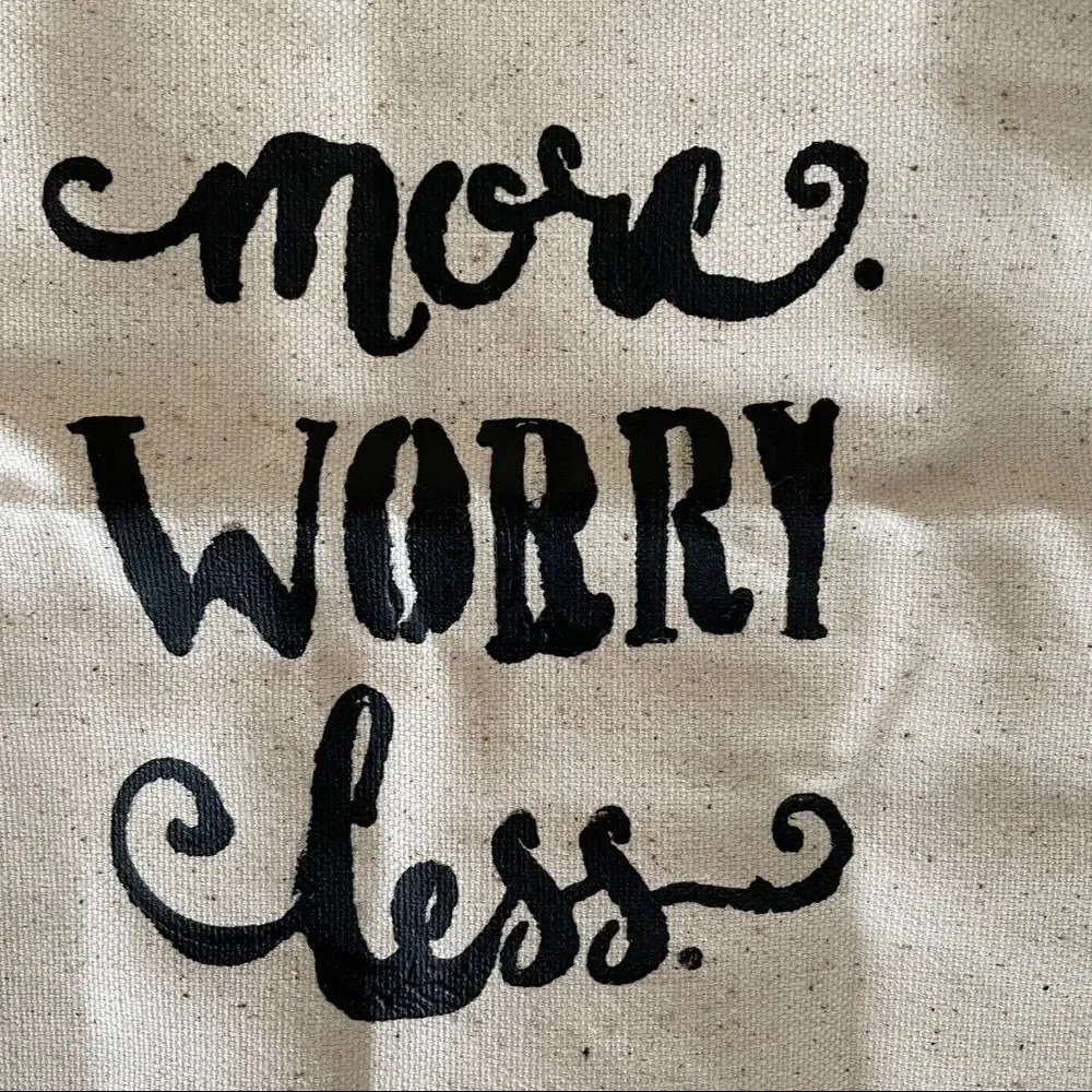 Pray More Worry Less Canvas Accent Pillow Cover